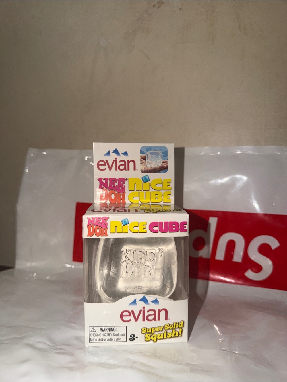 NeeDoh Nice Cube Evian Water Edition Squishy Stress Toy New
